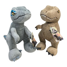 Jurassic World Plush Dinosaurs 18" Blue Raptor  17" T-Rex Stuffed Animal Toys
