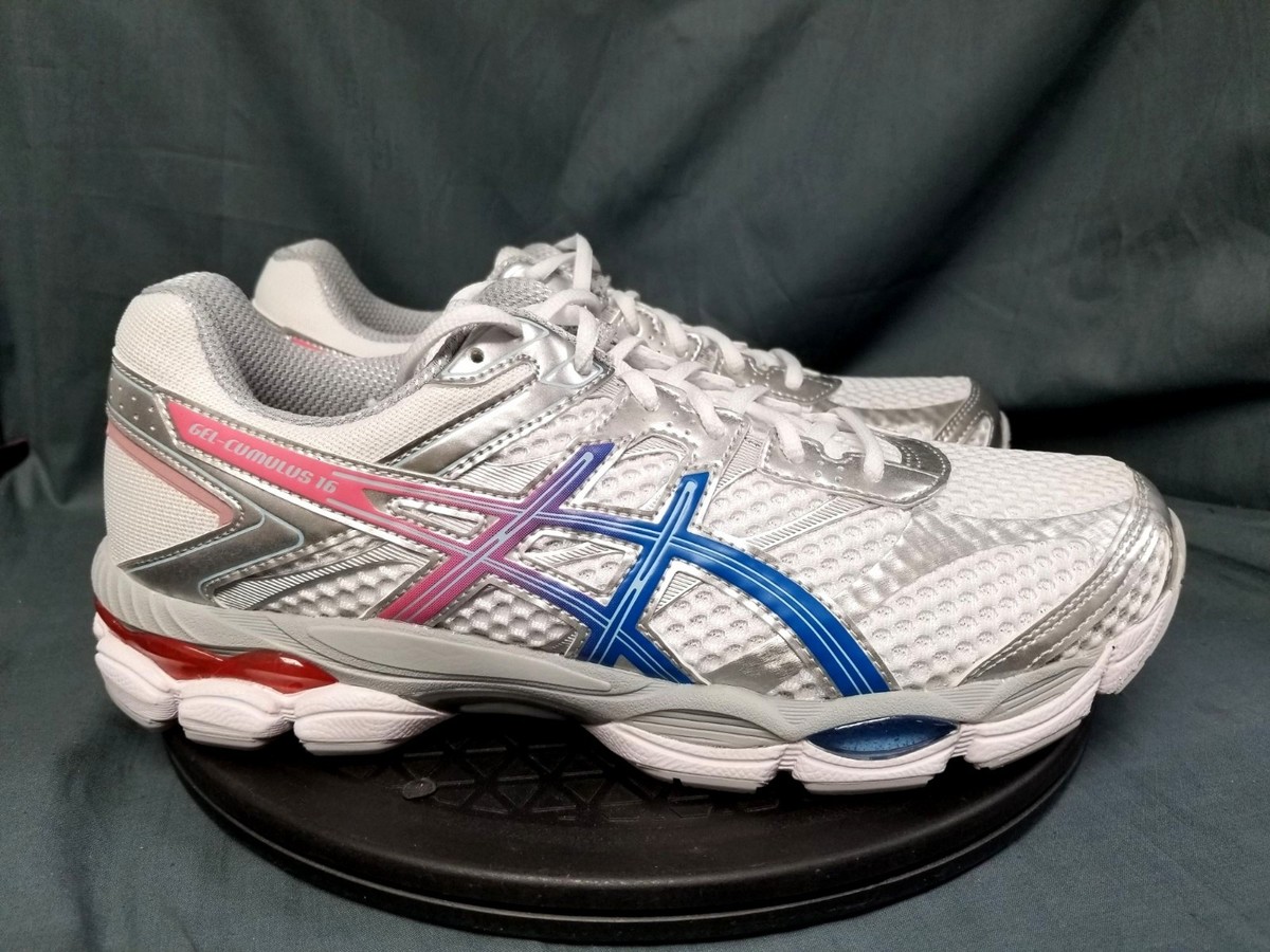 ASICS Gel-Cumulus 16 White Pure Silver Blue Men's Size 7.5 NEW NO