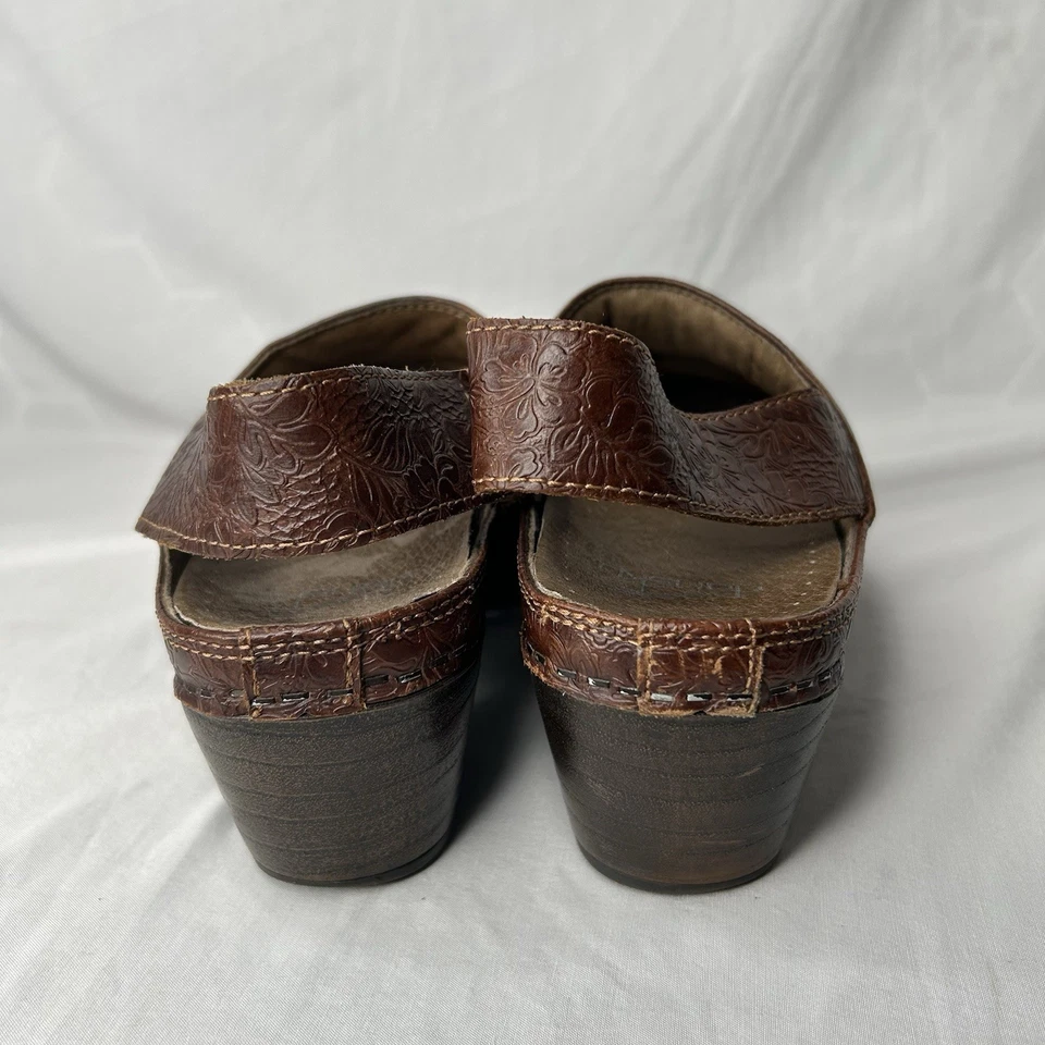 Zuecos Dansko Marrón Floral Prima Cuero Tooled con Correa Para Mujer Talla 39/8.5 Foto 4 de 4