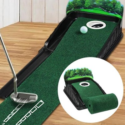 Putting Matte Puttingmatte Mit Ballrücklauf Golf Indoor Minigolf Simulator 259cm