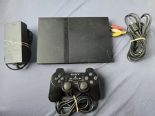 Sony PlayStation 2 Slim - Black (SCPH-70012) Console Tested working