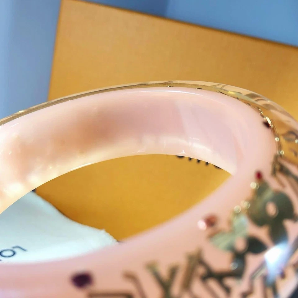 Brazalete Louis Vuitton Inclusión GM Rosa Transparente Monograma Brillo YK960 Foto 4 de 4