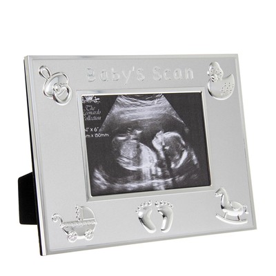 Lesser & Pavey Versilberter Baby Scan Fotorahmen Mit Prägdetail 5'' x 3.5''