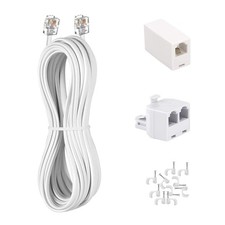 Cord 50FT Landline Telephone Cable with RJ11 Plug Includes Telephone Inline C...