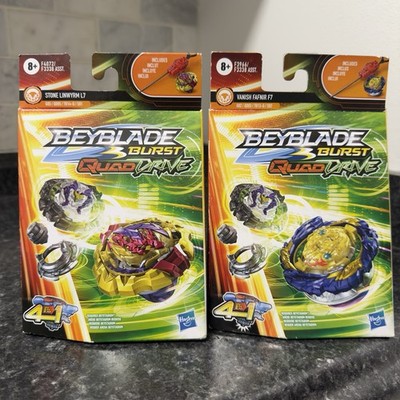 Beyblade Burst Quad Drive Vanish Fafinir F7 & Stone LINWYRM L7 Sealed Lot of 2