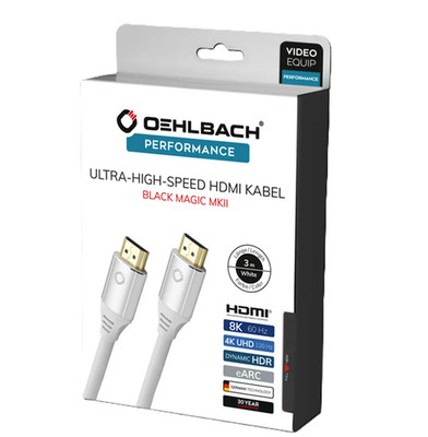 OEHLBACH Black Magic MKII HDMI Kabel 2m 8K 48Gbps Ultra High Speed schwarz