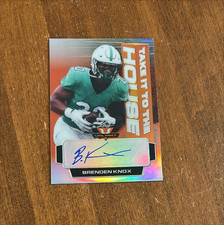 Brenden Knox 2021 Leaf Valiant Take to the House Orange Auto Marshall Chiefs /50