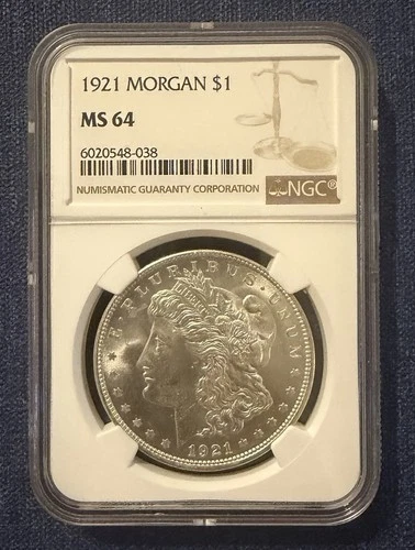 1921 Morgan Silver Dollar — NGC MS 64 | Near Gem Uncirculated