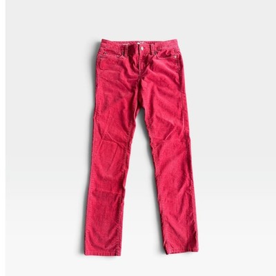 Ann Taylor LOFT Modern Straight Corduroy Pants Red Size 4 Womens 30 Inseam