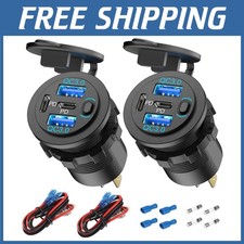 Waterproof 4-Port USB Cigarette Lighter Adapter