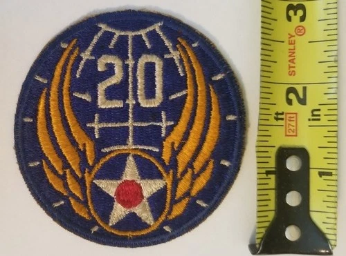 Original WW2 WWII US Army Air Corps 20th Air Force Patch SSI Military Insignia