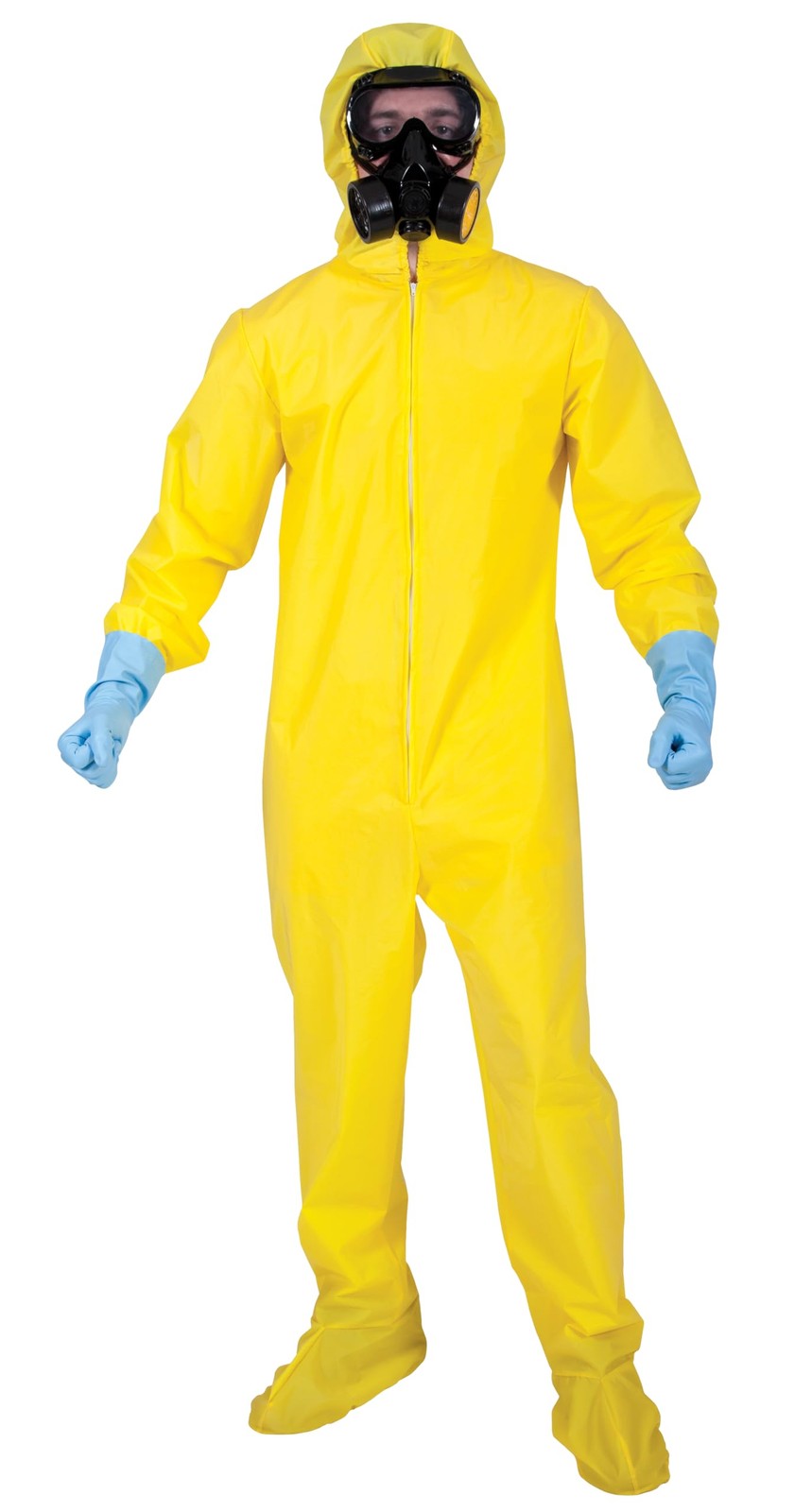 Adults Bio Hazard Hazmat Suit With Mask & Gloves Fancy Dress Halloween Costume