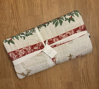 Pottery Barn Deck the Halls Christmas Tree Reversible Quilt Full/Queen - NEW