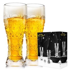 Paysky Pint Beer Glasses Set of 2 – 450ml Tall Clear Drinking Glasses and All...