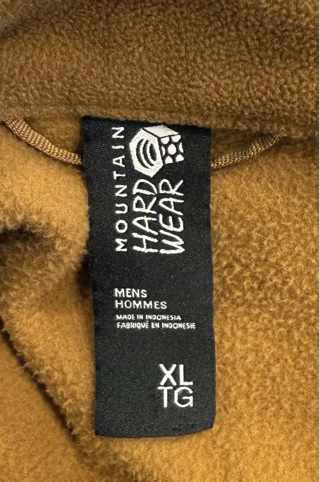 Jaqueta Masculina MOUNTAIN HARDWEAR Castanha Marrom Claro Lã Zíper Completo Casaco Macio Extra Grande - Imagem 4 de 4