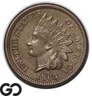 1863 Indian Head Cent Penny Choice AU++ Tougher Date