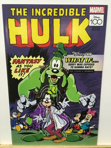 what if GOOFY BECAME THE INCREDIBLE HULK Disney100 variant amazing spider-man NM