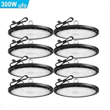8 Pack 300W UFO Led High Bay Light Warehouse Factory Commercial Industrial Light