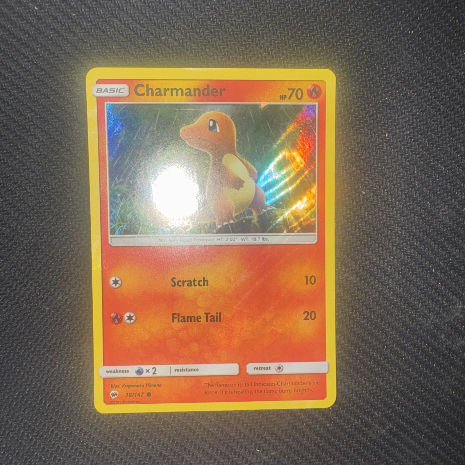 Charmander 18/147 – Burning Shadows (2017) – Cosmos Holo – Pokémon Card – NM