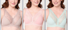 Breezies Set of 3 Soft Support Lace Wirefree Unlined Bra Fashion A713658