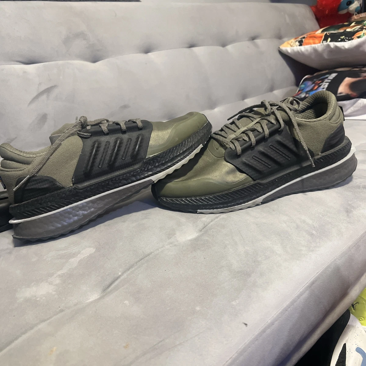 Adidas X_PLRBOOST Olive Strata Men\'s Athletic Shoes ID9583 adidas X_PLR Path Olive Strata Black White Men main image 3
