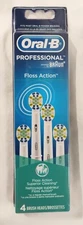 4 Pack Oral-B Floss Action Replacement Brush Heads Toothbrush Refills NEW