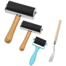 Gummi Brayer Roller Set Andr&uuml;ckrolle Druckgrafiken Stempeln Kunst 3 St&uuml;ck