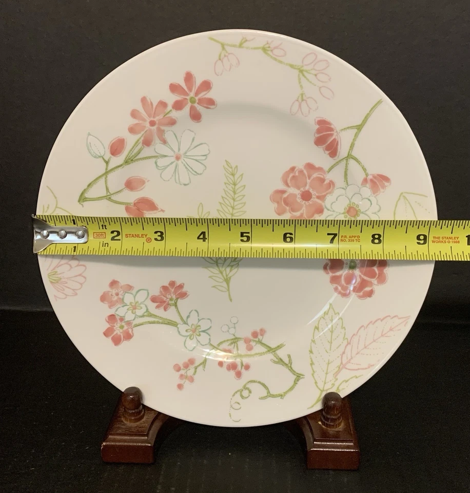 The Cellar Creamware 9" Salad Plates - White with Floral Accent - Set of 4 - Image 2 of 4