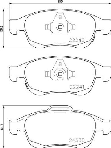 Brake Pads Set fits JEEP RENEGADE 1.4 Front 2014 on Brembo 0000077367369 Quality - Image 16