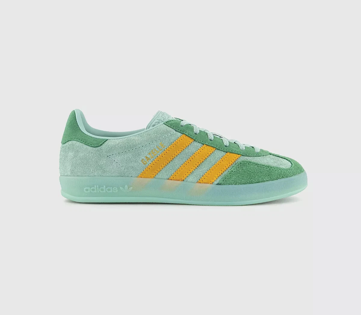 adidas Gazelle Indoor Trainers in Hazy Green Preloved Green / Yellow Shoes