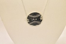 Personalized Hand Stamped Baseball Softball Connector Pendant Necklace