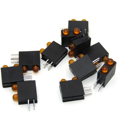 ( 10 PCS )  Dialight  553-0333  LED Circuit Board Indicator Bi-Level Yellow  NOS