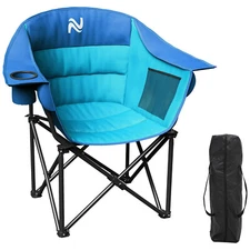 Docred Camping Chair Outdoor Portable Moon Chair Folding Seat Supports 400 lbs