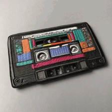 Cassette Tape Patch Iron-on Applique Music Badge Radio Retro 70's & 80's Decor