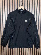 Nike Golf Jacket Small Mens Black Full Zip 'W' Embroidered 1/4 Zip Mesh Sideline