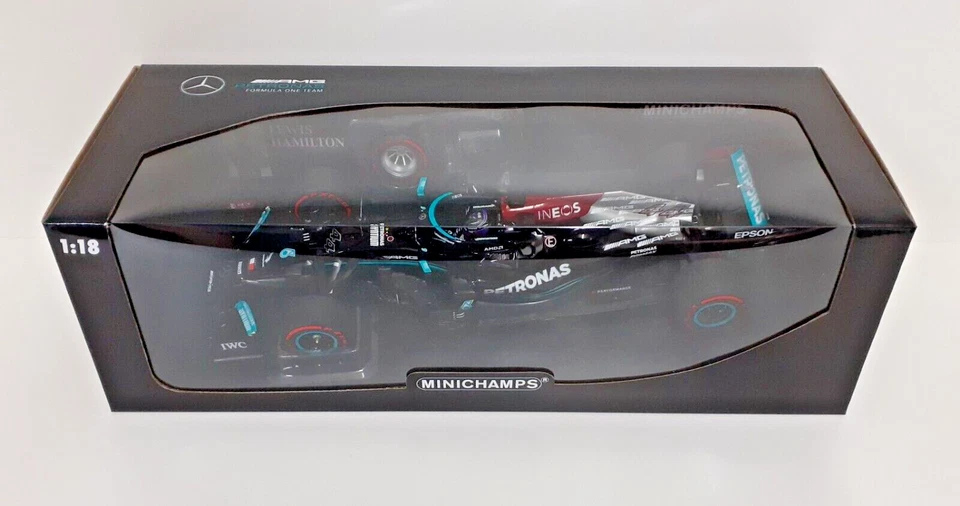MINICHAMPS 1:18 MODELLINO AUTO MERCEDES AMG F1 L. HAMILTON WINNER GP SPAGNA 2021 - Immagine 2 di 4