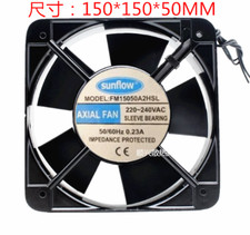 1 Pc. New FM15050A2HSL AC220V 0.23A 150 15CM 2 WIRES Aluminum frame fan
