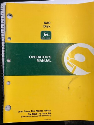 John Deere 630 Disk Operators Manual OM-N200176 Issue B9