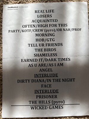 The Weeknd Set List 