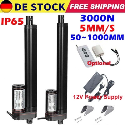 12V Linearantrieb 3000N 50mm ~ 1000mm Linear Actuator Elektromotor Wasserdicht