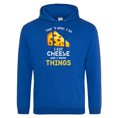 Lustiger Kapuzenpullover Käseliebhaber Erwachsene Ich esse Käse und ich weiß Dinge Geschenk für ihn o...