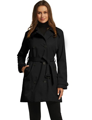 Wantdo Women's Trench Coat Waterproof Double-Breasted Classic