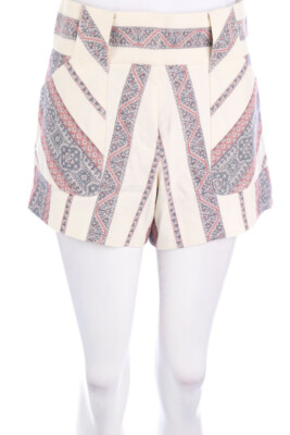 DEREK LAM 10 CROSBY Shorts Leinen US 4 = D 34 dunkelblau himbeer-rot NEU