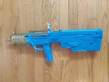 Custom Cyberpunk Machine Gun (Blue & Gold) Prop, Fast Shipping!