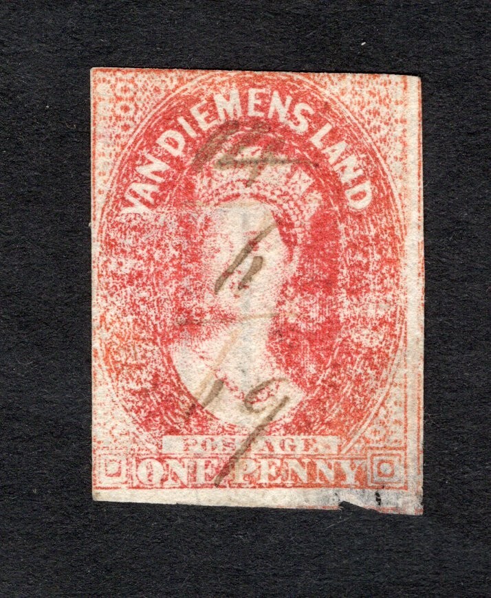 Australia Tasmania 1857 stamp SG#26 START15%ONLY used CV=56$ Australia Tasmania 1857 stamp SG#26 START15%ONLY used CV=56$