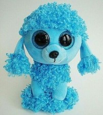 Ty Beanie Boo Boos Mandy Blue Poodle Puppy Dog 6" Glitter Eye 2017. NHT
