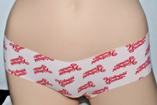 NWT Victoria's Secret Pink Red Script Logo Cheeky Panty Size M Medium No Show