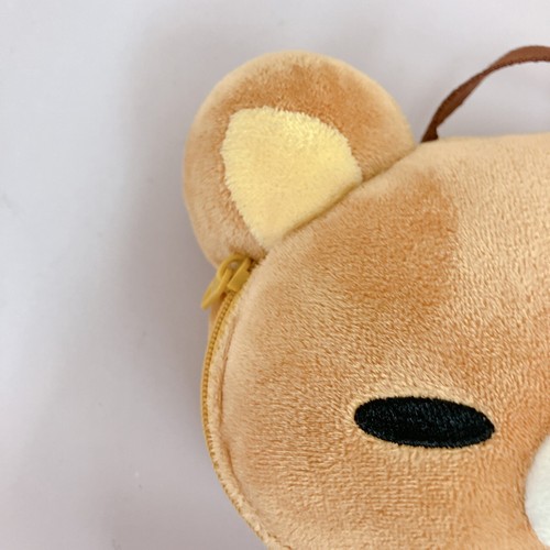 San-x Rilakkuma Face MD Pouch Braunbär Gesicht Schlafen Flauschig Punkte Plüsch Selten - Bild 5 von 24