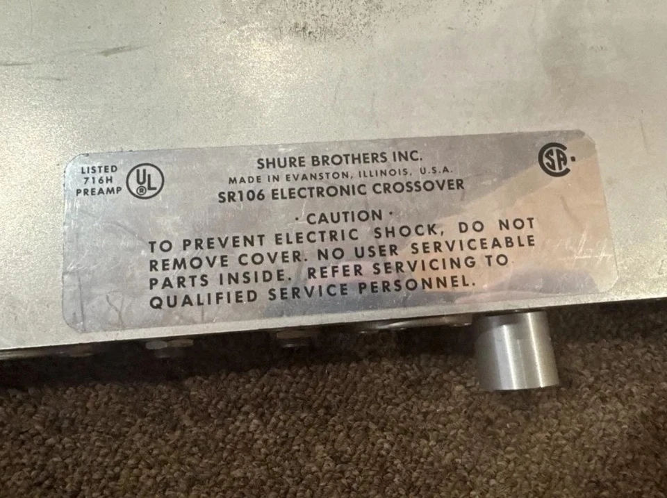 Shure SR106 Vintage Audio Electronic Crossover - Image 4 of 4