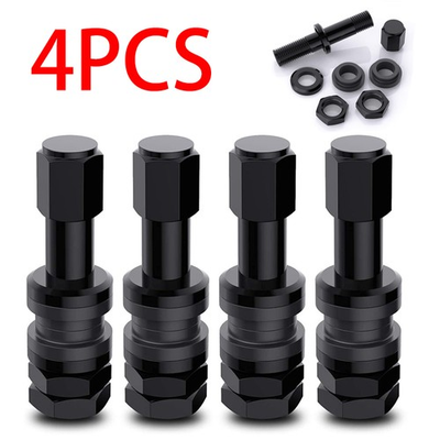 #ad 4x TR48 Bolt On Tire Valve Stem BLACK alloy High Pressure Flush with Stem Cap $7.99